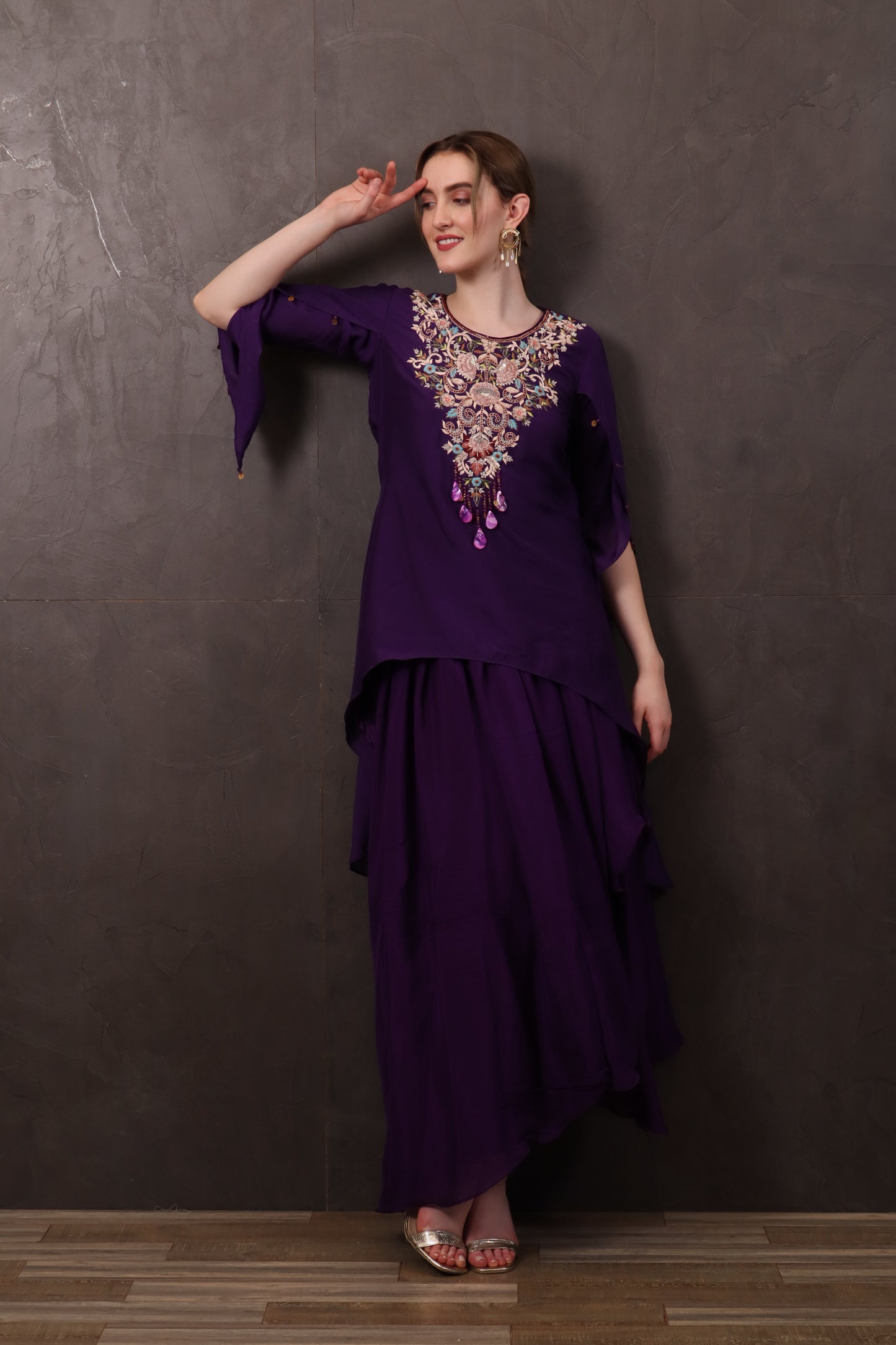 Violet Muslin Kaftan Dress