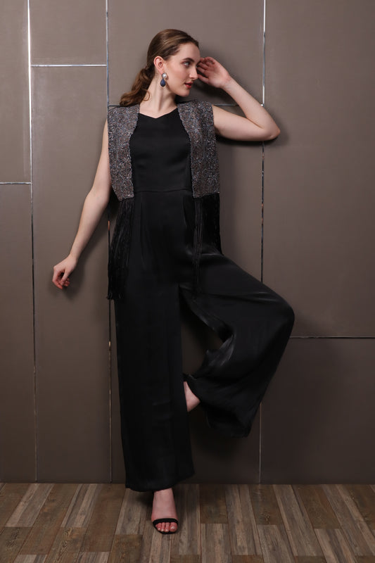 Black Organza Jumpsuit