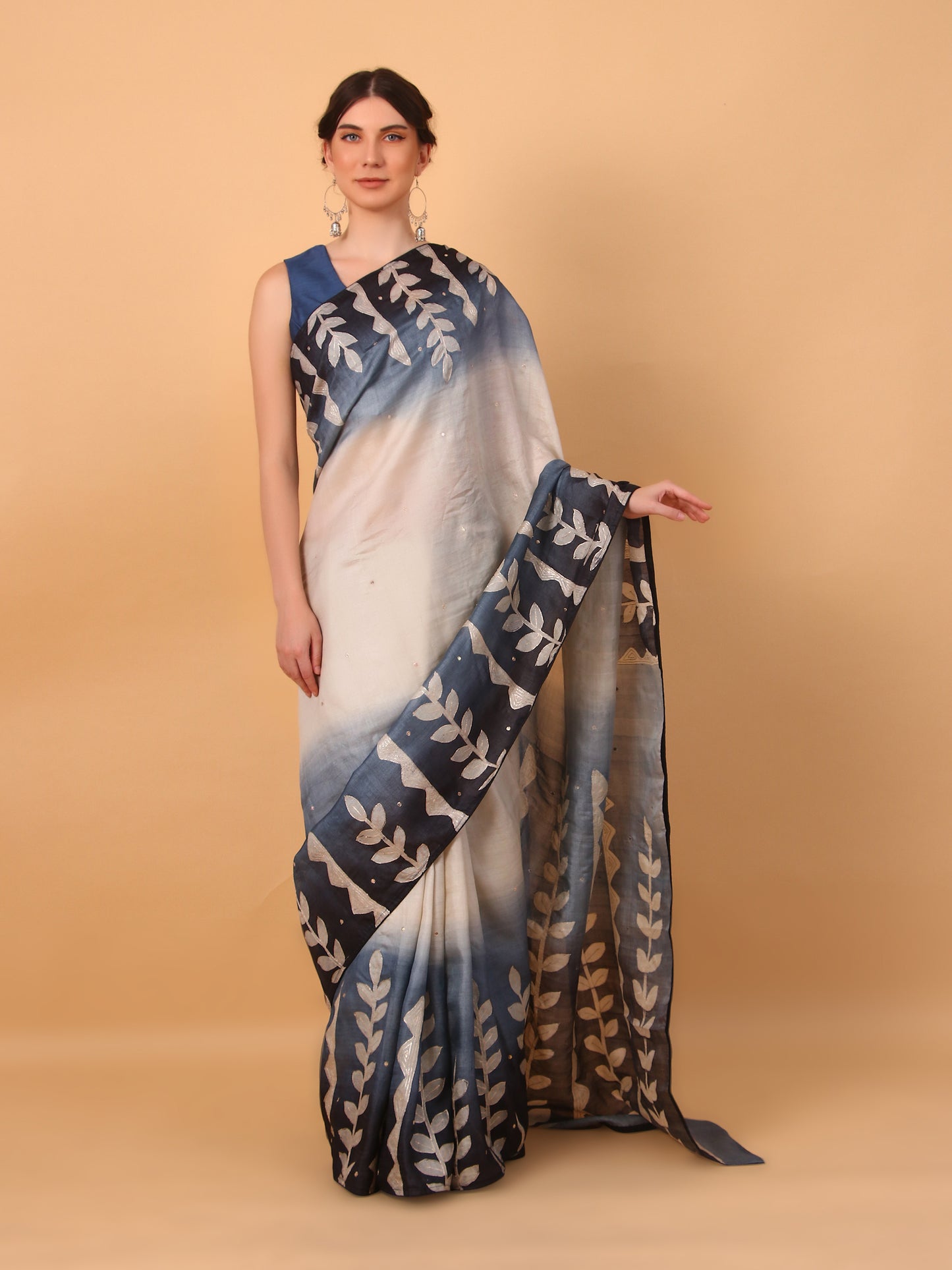 Shaded Elegance Tussar Saree with Unstitched Blouse