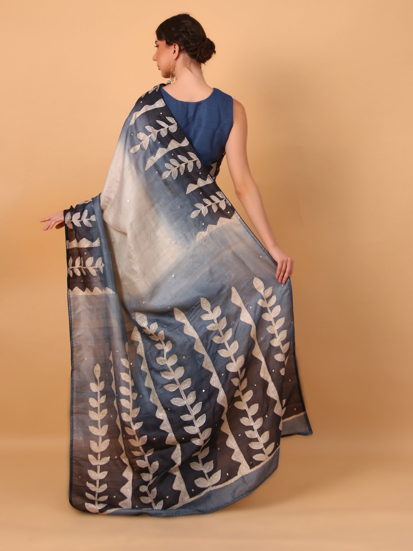 Shaded Elegance Tussar Saree with Unstitched Blouse