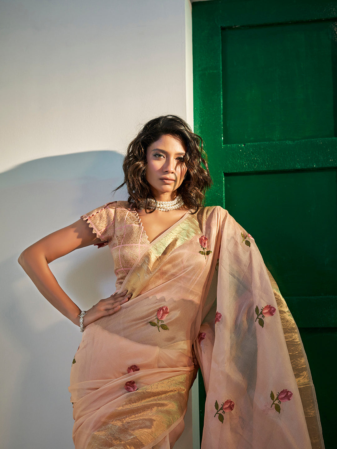 Soft Pink Organza Saree