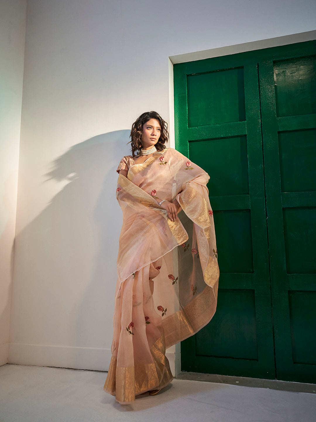 Soft Pink Organza Saree