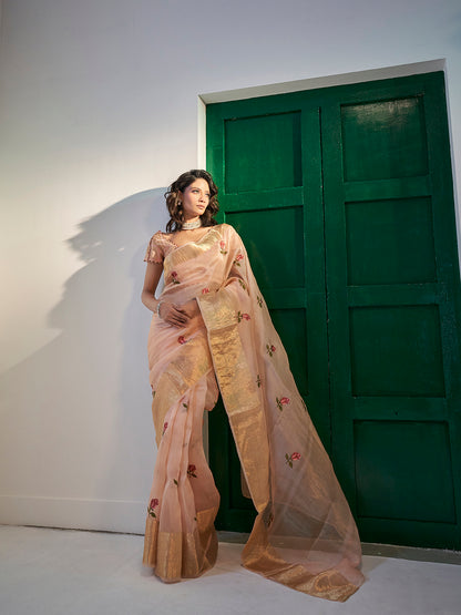 Soft Pink Organza Saree