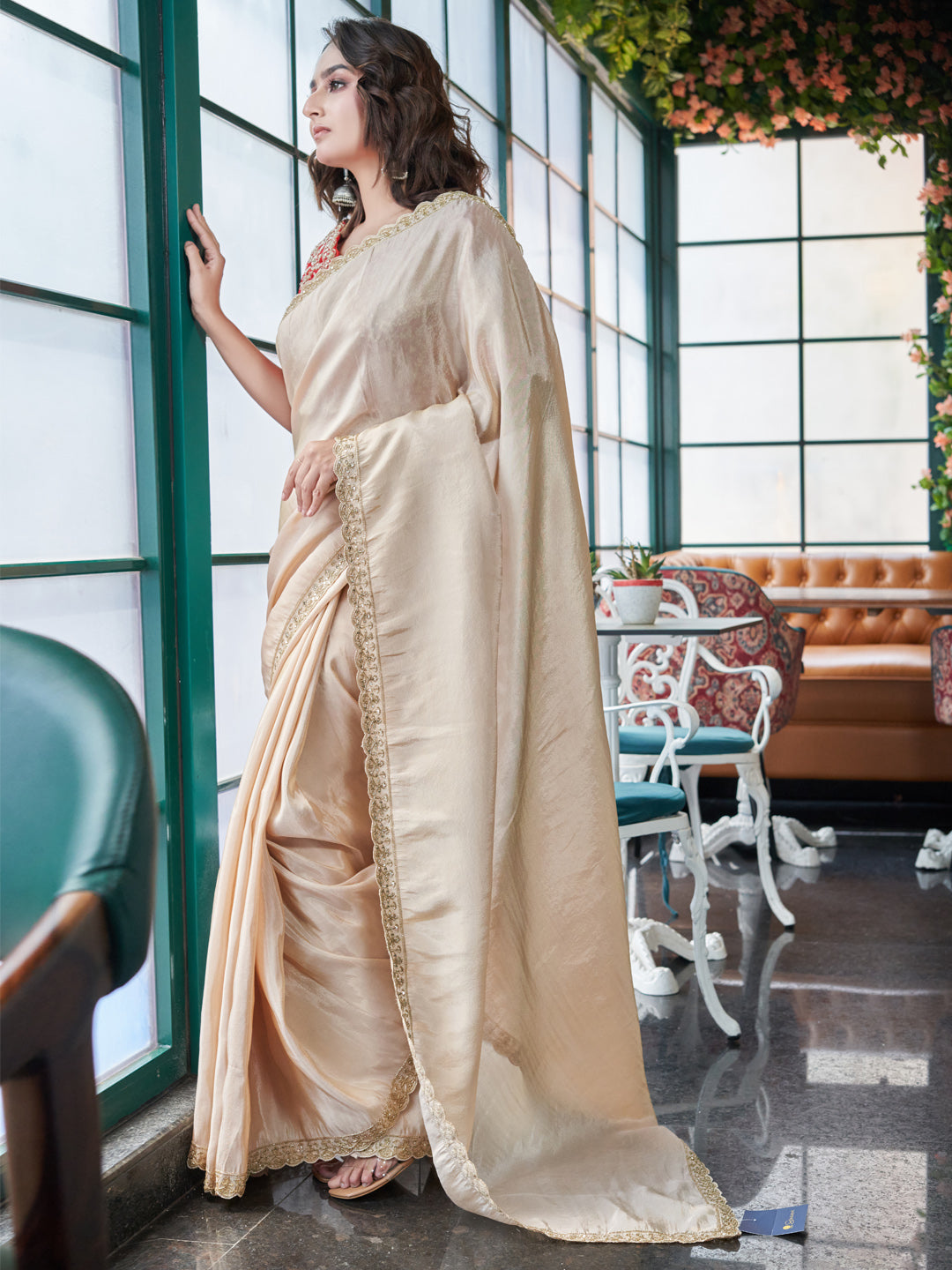 Golden Tissue Silk Saree Set