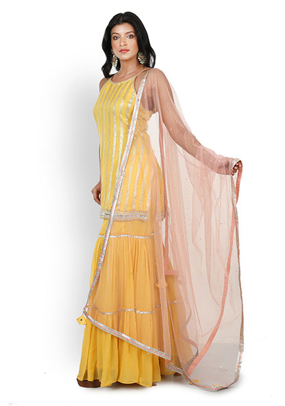 Casual Sharara In Yellow Color