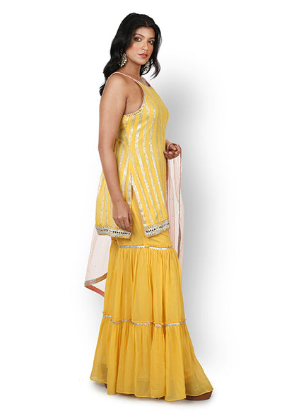 Casual Sharara In Yellow Color