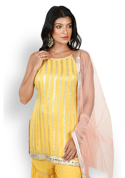 Casual Sharara In Yellow Color