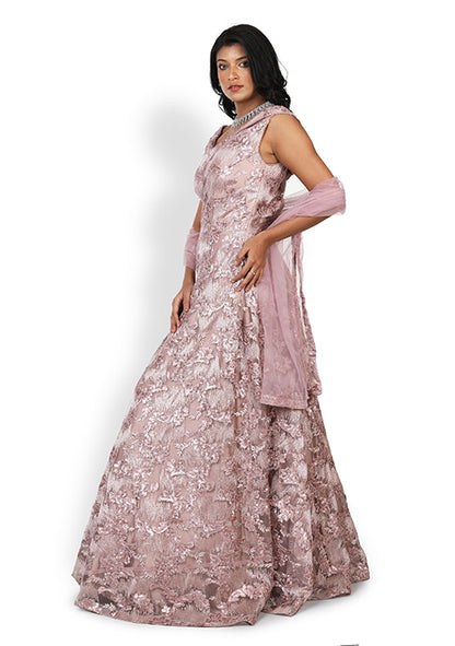 Gown In Onion Pink Color