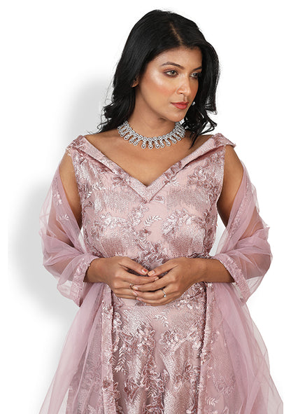 Gown In Onion Pink Color