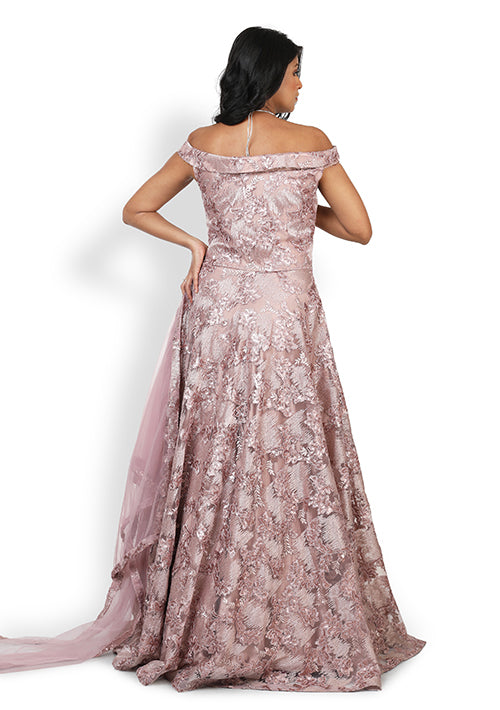 Gown In Onion Pink Color