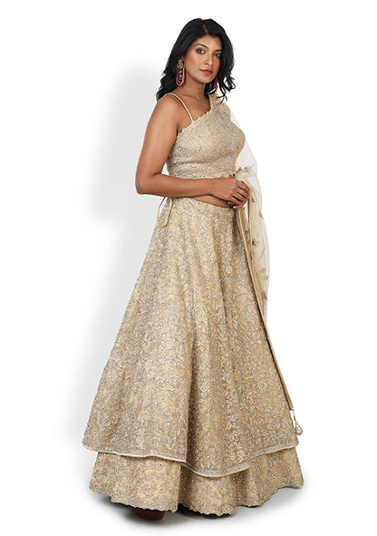 Casual Lehenga In Beige Color