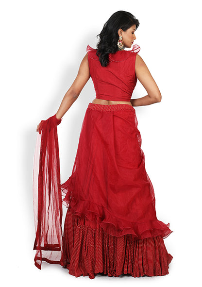 Casual Lehenga In Red Colour