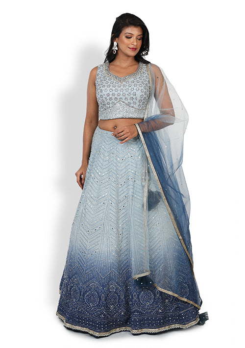 Casual  Lehenga In Light Blue Colour