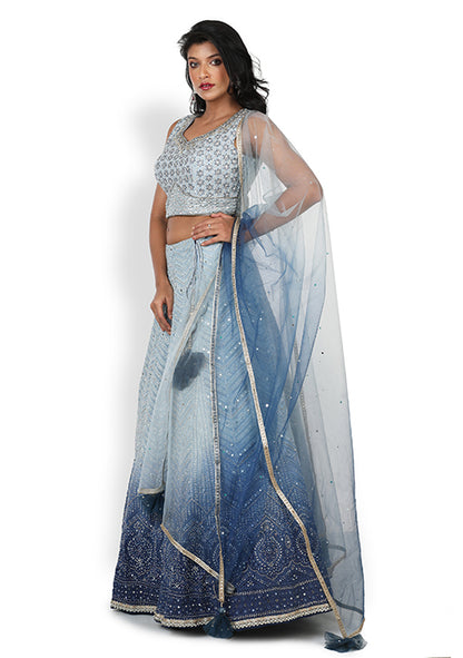 Casual  Lehenga In Light Blue Colour