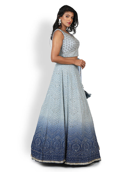 Casual  Lehenga In Light Blue Colour