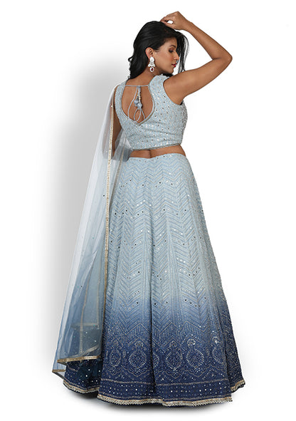 Casual  Lehenga In Light Blue Colour