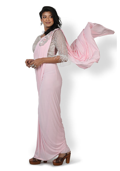 Casual  Designer Saree In Pink Color