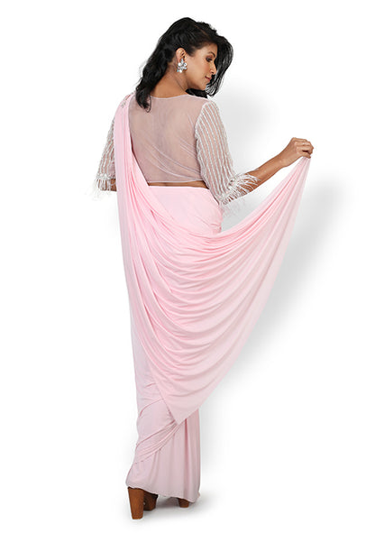 Casual  Designer Saree In Pink Color