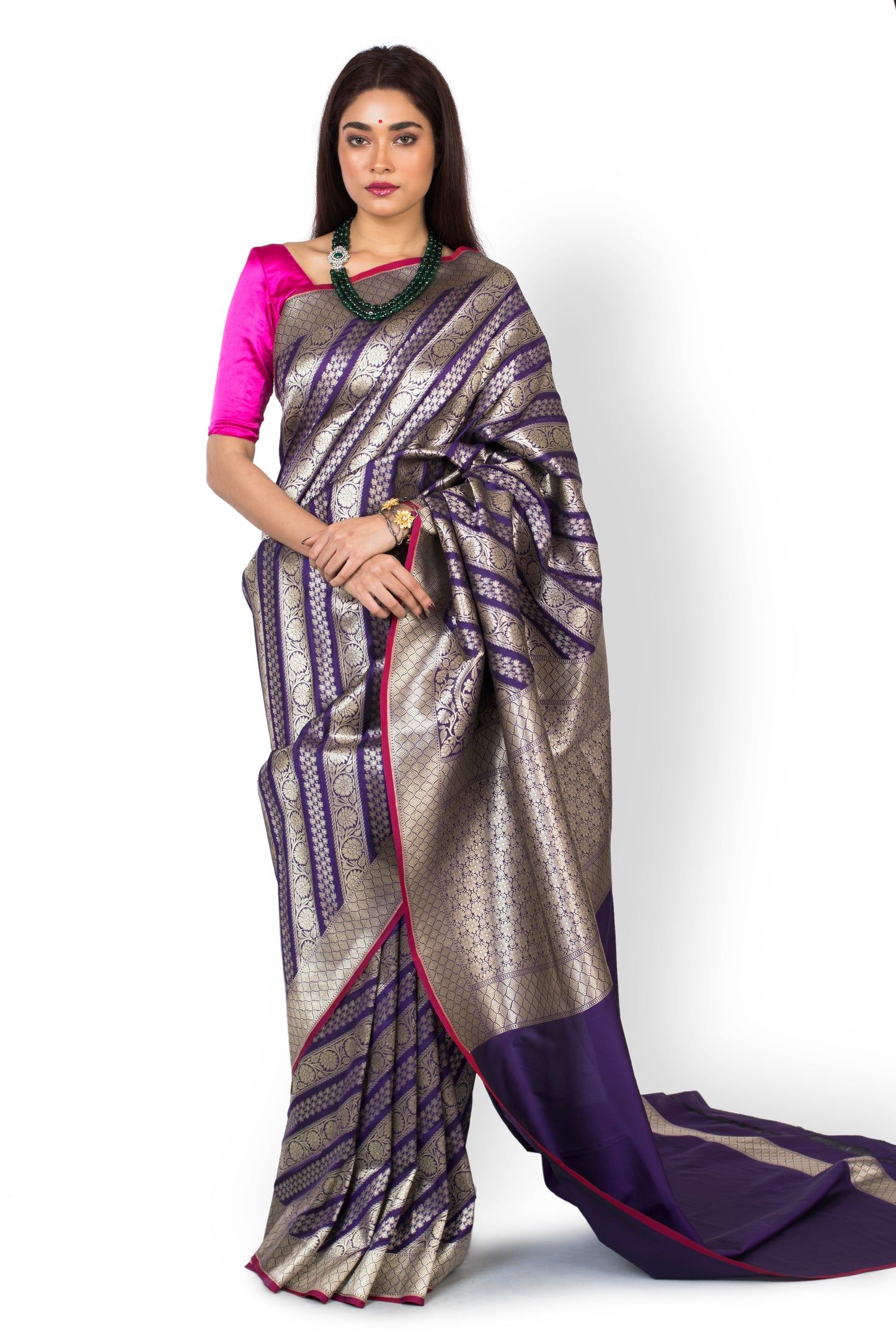 Party Wear Designer Saree In Purple Color