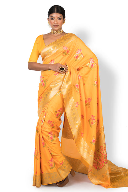 Womens Wear Saree In Mustard Color