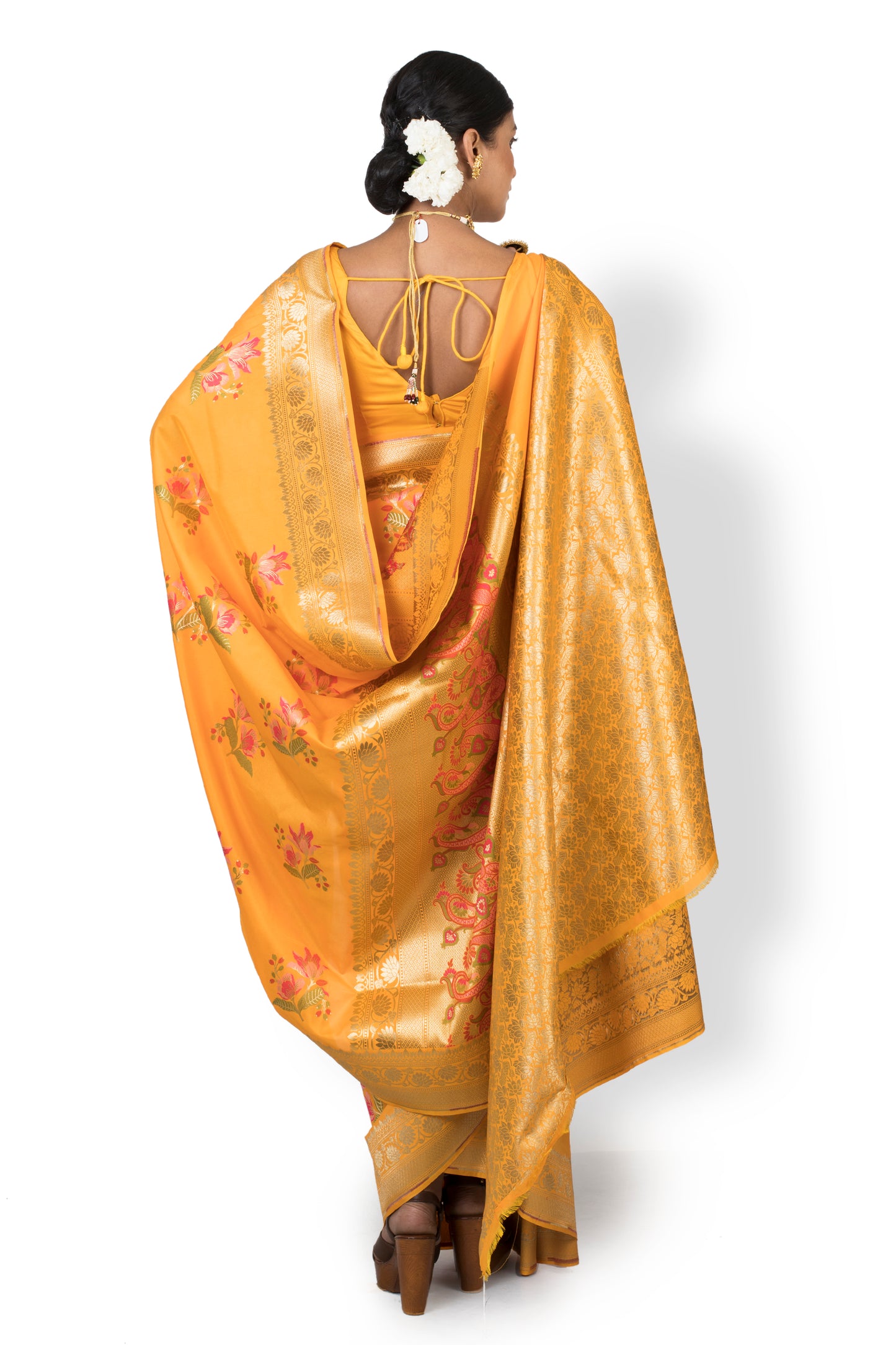 Womens Wear Saree In Mustard Color