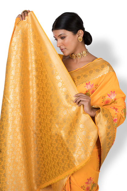 Womens Wear Saree In Mustard Color