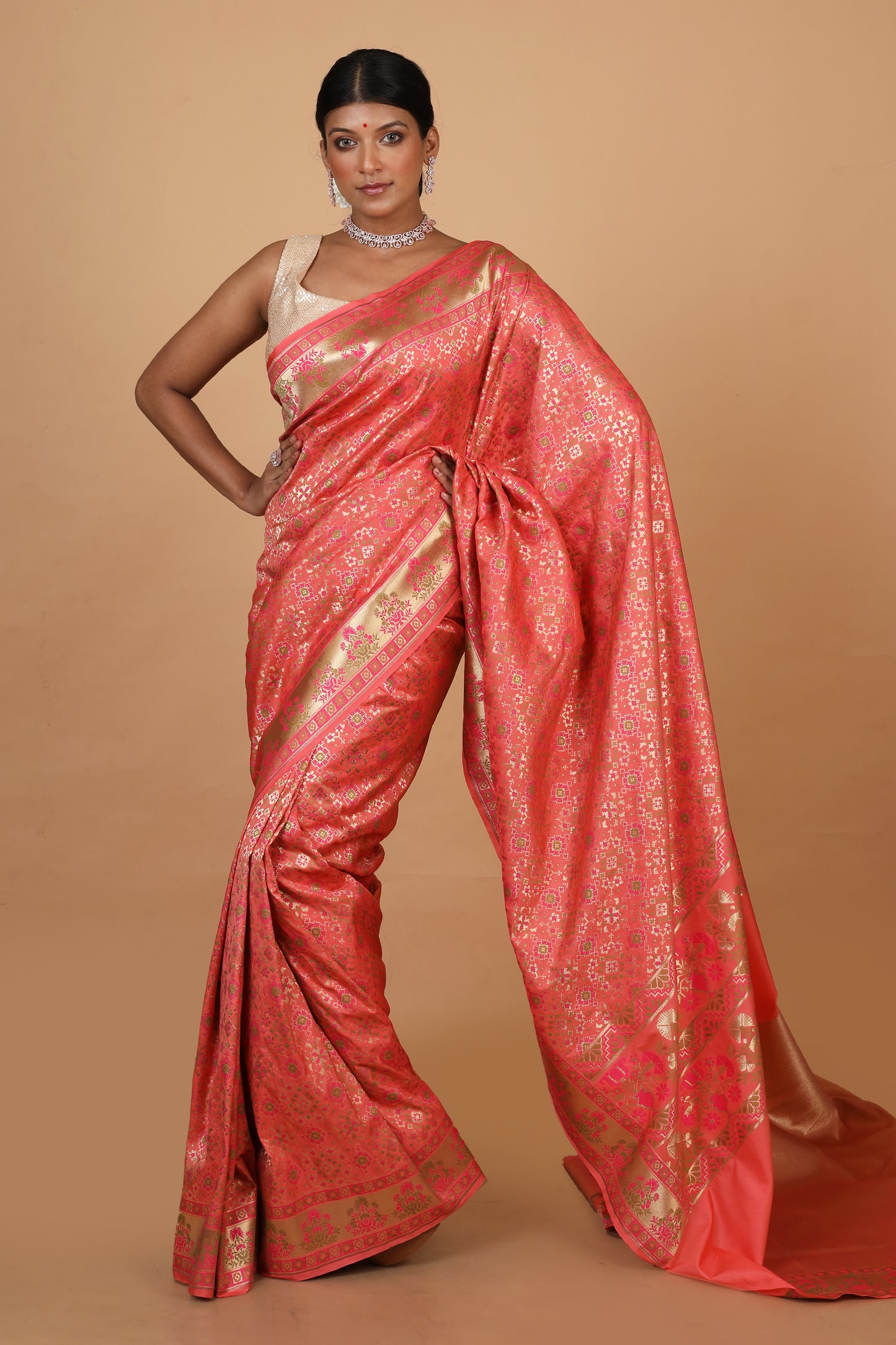 Party Wear Designer Saree In Pink Colour