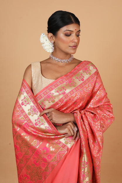 Party Wear Designer Saree In Pink Colour