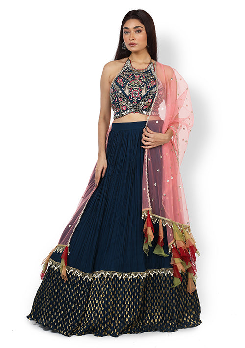 Casual  Lehenga In Navy Blue Color