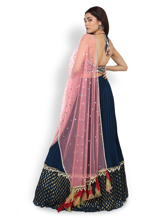 Casual  Lehenga In Navy Blue Color