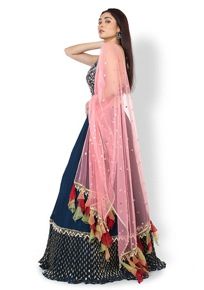 Casual  Lehenga In Navy Blue Color