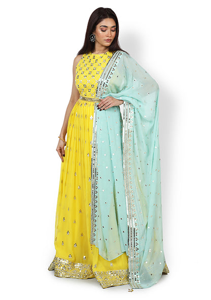 Casual  Gown In Yellow Color