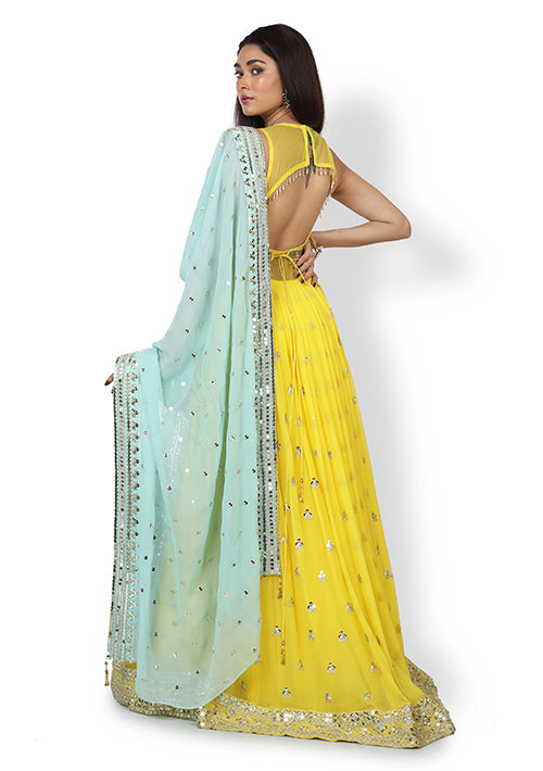 Casual  Gown In Yellow Color