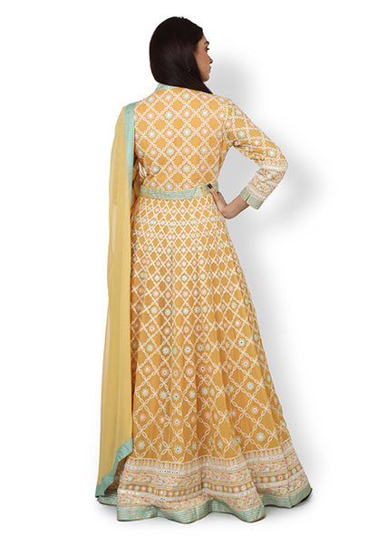 Casual  Gown In Yellow Colour