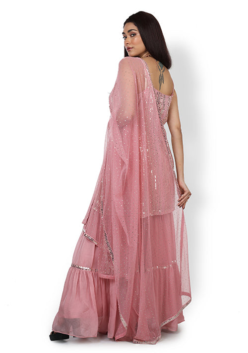 Casual Sharara Set In Pink Colour