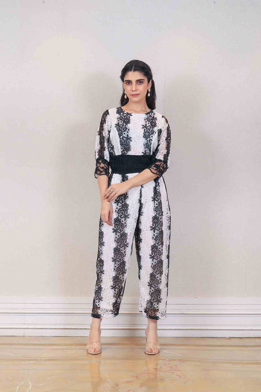 Designer Black and White color jumpsuit