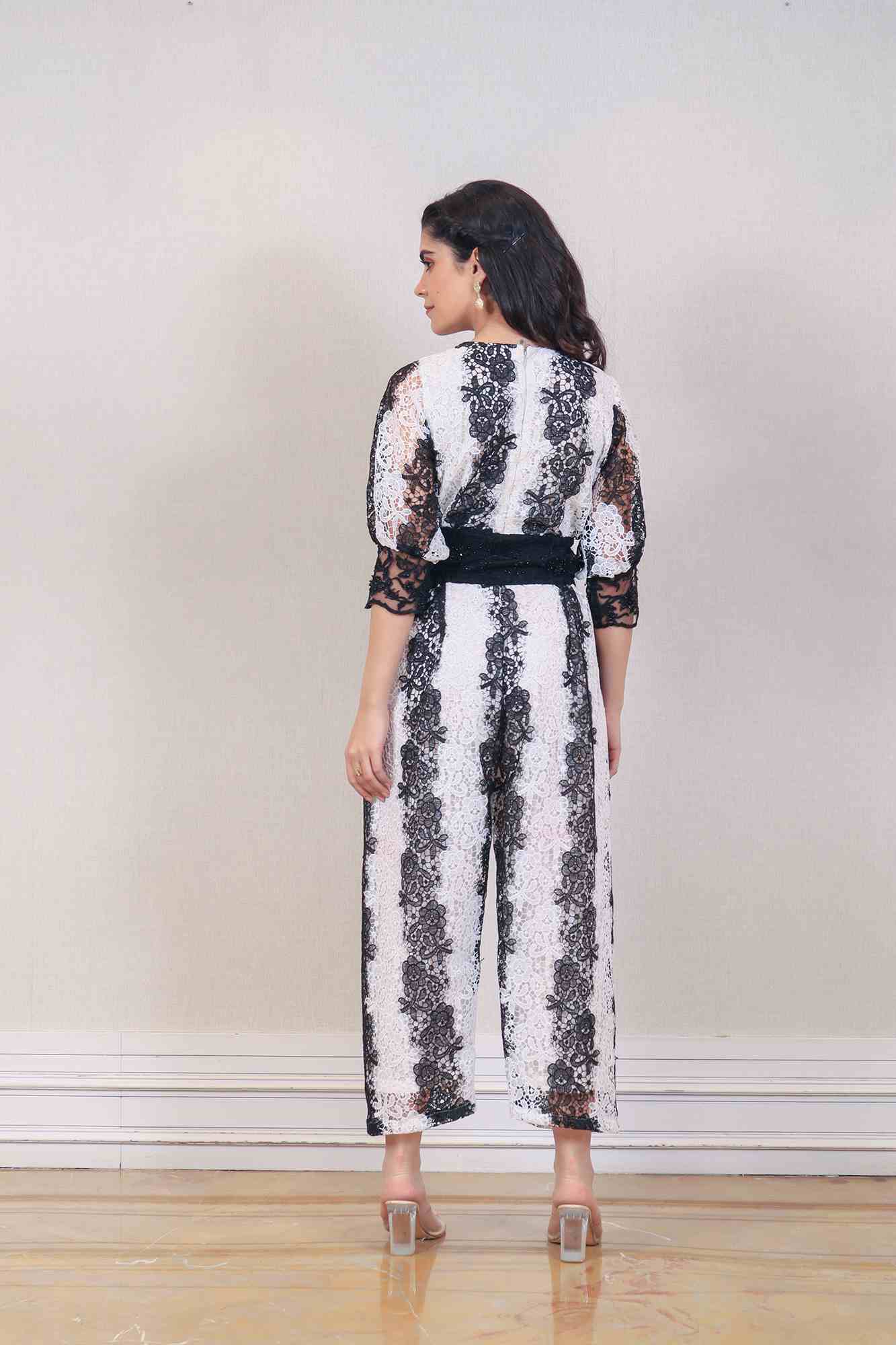 Designer Black and White color jumpsuit