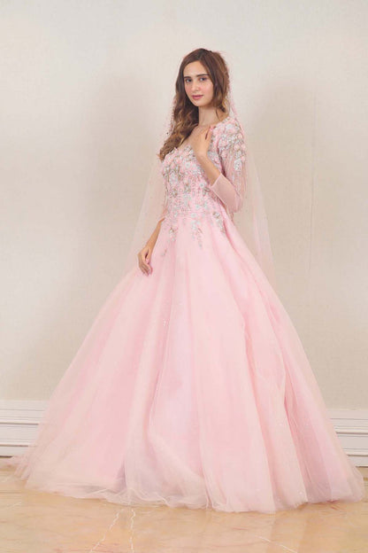 Party wear Gown in Pink Color at online Simaaya