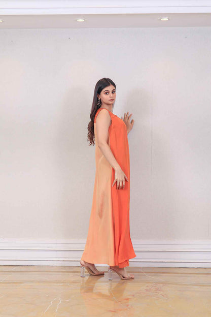 Designer Saffron color jumpsuit