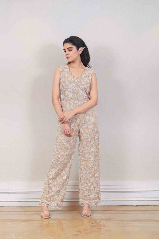 Designer Beige color jumpsuit