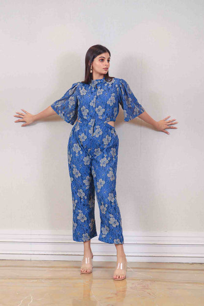 Designer Blue colour jumpsuit