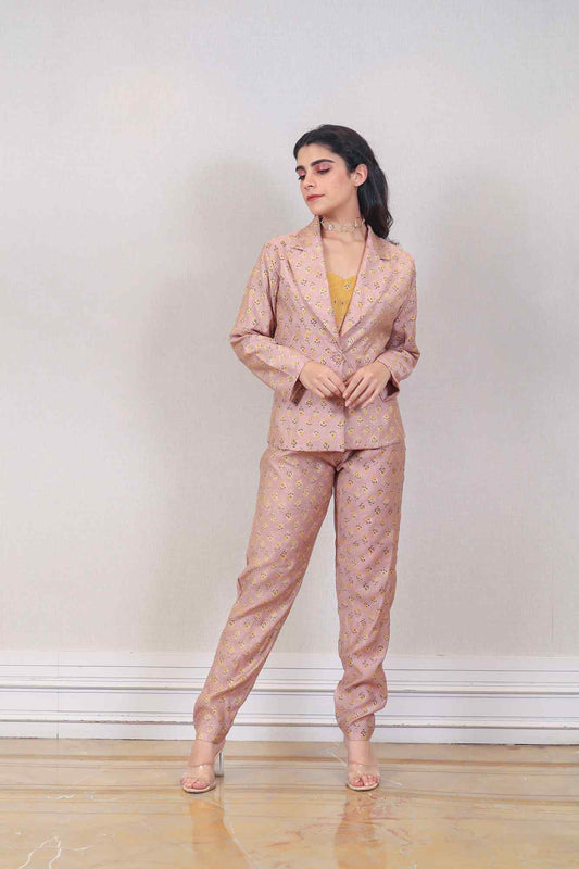 Designer Pink color Blazer set