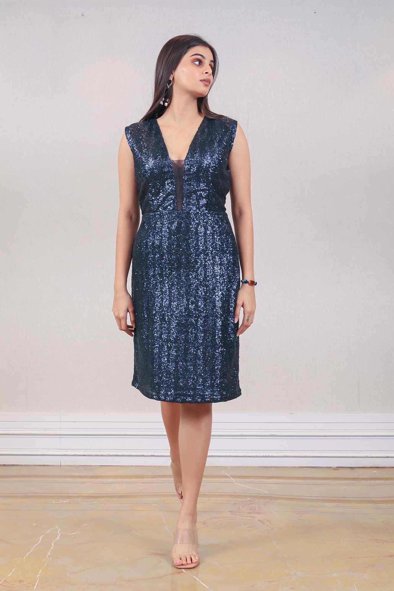 Designer Navy blue Color Dress