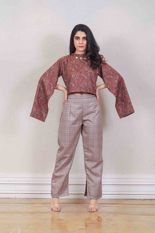 Designer Rust and Light Brown color Co-ord