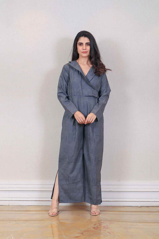 Designer Grey Color Jumpsuit