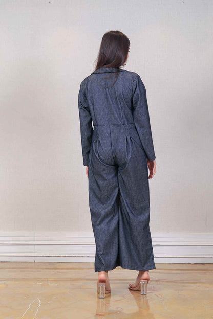 Designer Charcoal Grey color jumpsuit