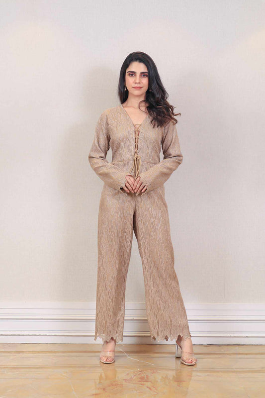 Designer Golden color jumpsuit