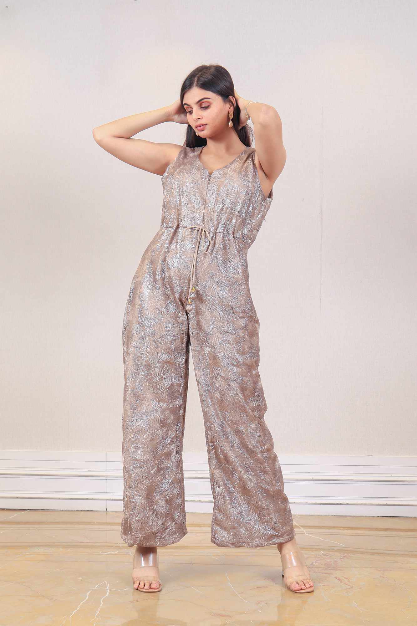 Designer Golden color jumpsuit