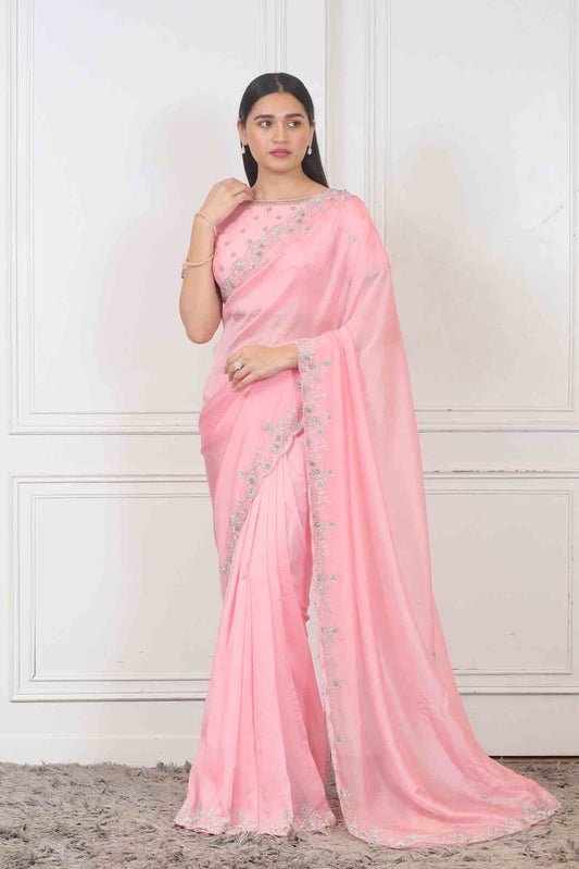 Saree in Pink color at online Simaaya