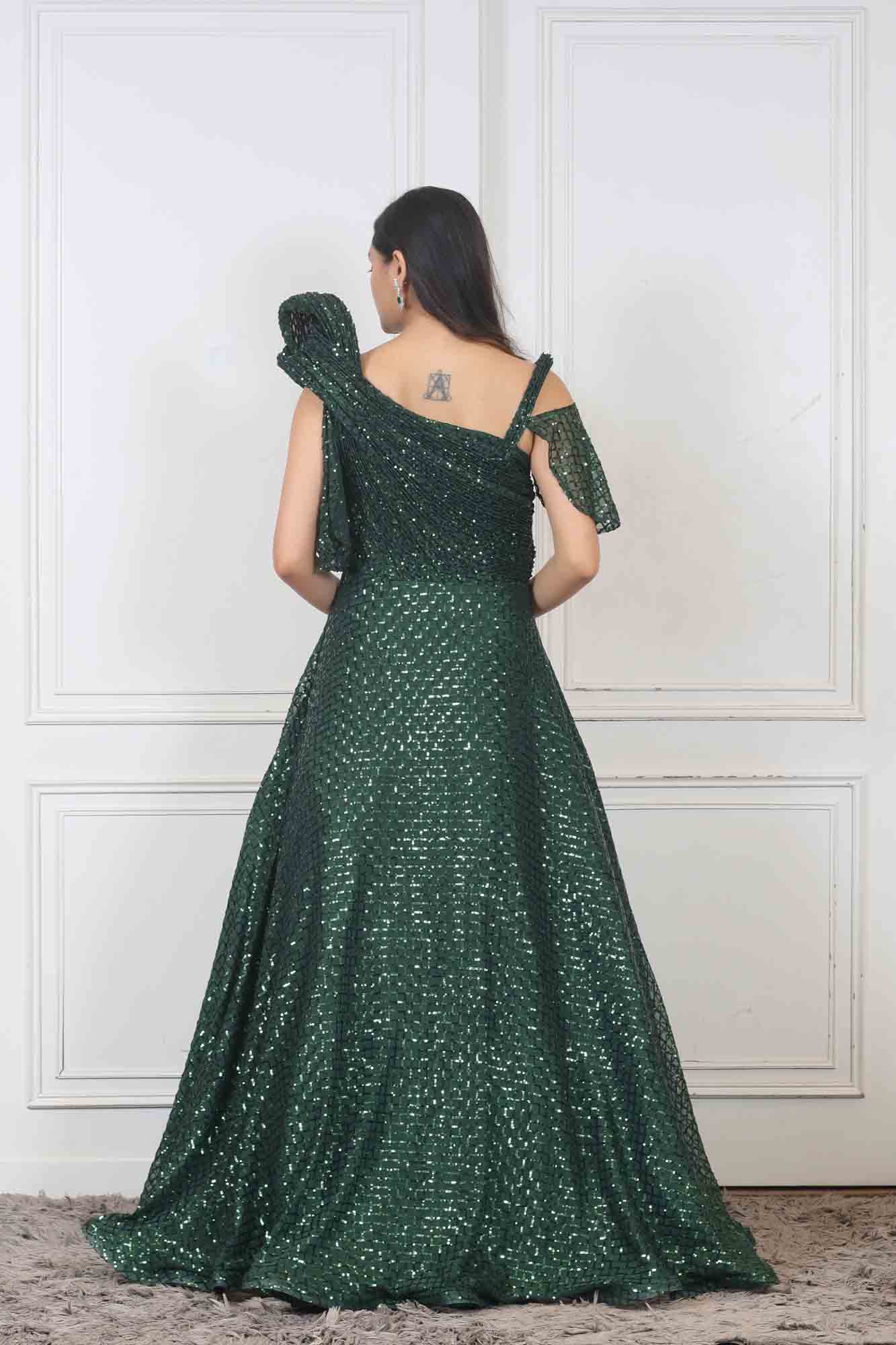 Party wear Gown in Green color at online Simaaya